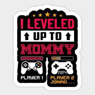 Leveling Up To Mommy Est 2024 First Time Mom 2024 Video Game Sticker